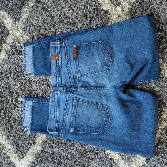 7 For All Mankind The Ankle Skinny Distressed Hem Denim Jean Size 26 - Picture 5 of 8